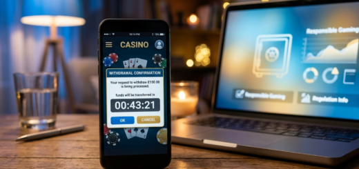En smartphone viser en udbetalingsanmodning på en spilleside, som symboliserer de nye regler for uigenkaldelige udbetalinger.